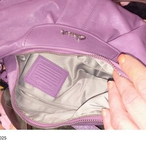 Coach Purple Leather Shoulder Bag